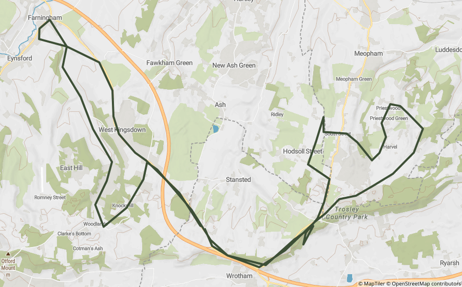 Map preview of the Tunstall & Knatts Valley Lanes Loop