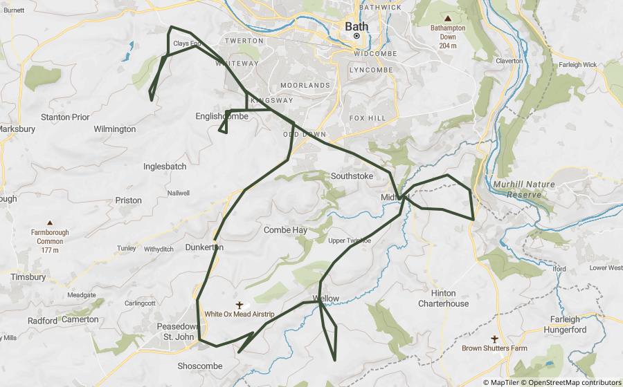 Map preview of the Fosse Way Loop