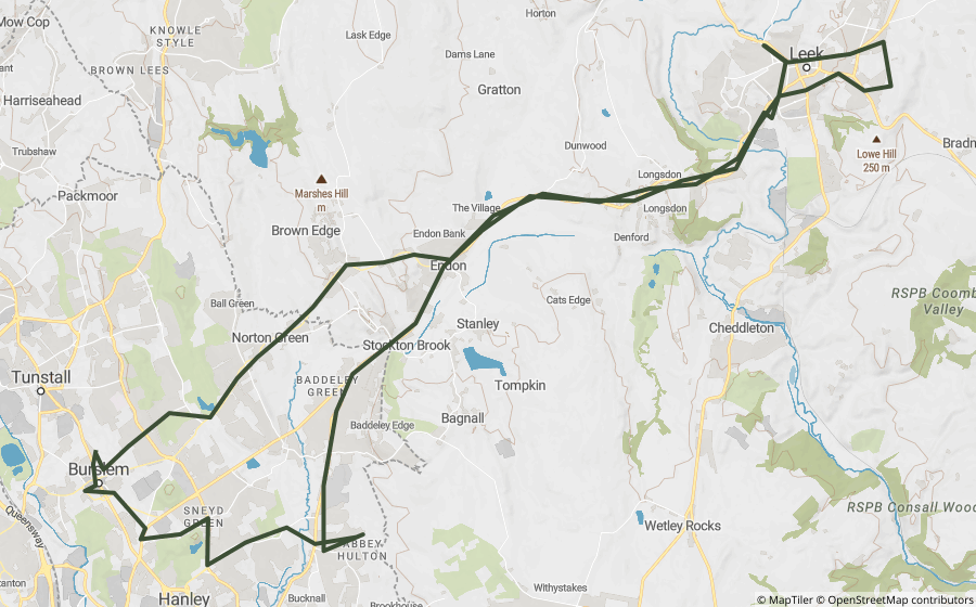Map preview of the North Stoke Lanes Loop