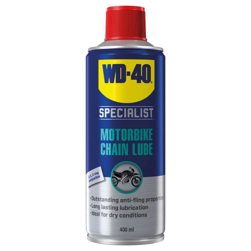 A can of WD-40 Specialist Motorbike Chain Lube