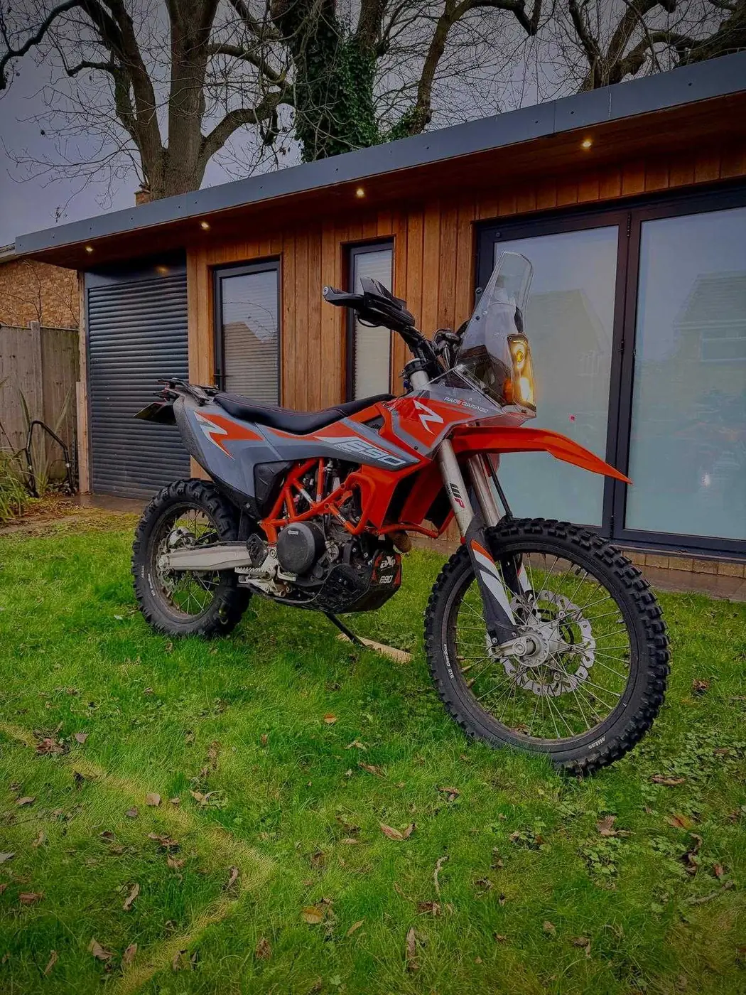 Our KTM 690 Enduro R with the Rade Garage navigation tower fitted