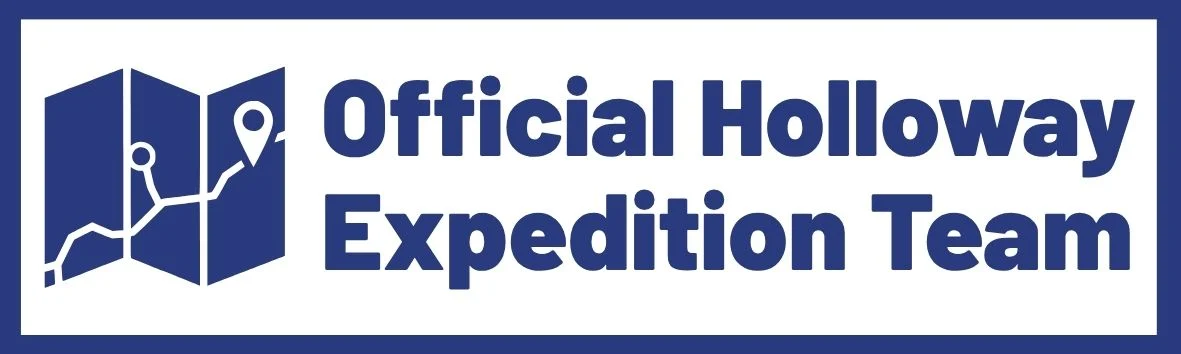 Official Holloway Expedition Team sticker in navy on white